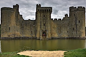 Bodiam Castle viewed across its moat